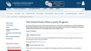 The United States Mint Loyalty Program - Official US Mint Store