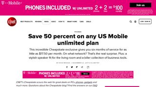 Save 50 percent on any US Mobile unlimited plan - CNET