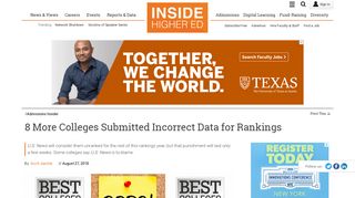 Eight more colleges identified as submitting incorrect data for 'U.S. ...
