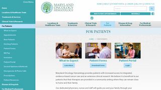 For Patients - Maryland Oncology