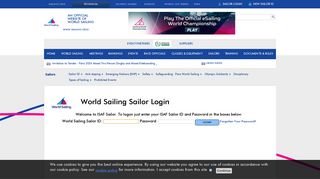 Sailor Log-in - Login : Sailors | World Sailing
