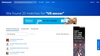 Find tickets for 'US soccer' at Ticketmaster.com