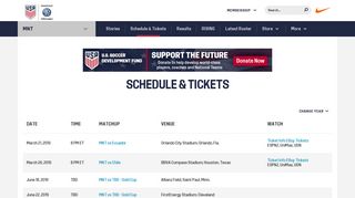 USMNT Match Schedules & Tickets - U.S. Soccer