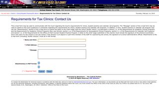 United States Tax Court: Clinics & Student Practice: Contact Us