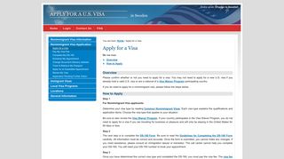 Apply for a U.S. Visa | Apply for a Visa - Sweden (English)