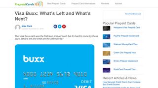 Visa Buxx: What's Left and What's Next? | PrepaidCards123