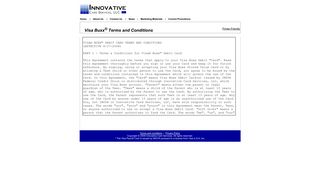 Visa Buxx ® Terms and Conditions - Innovative Card Services