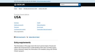 Entry requirements - USA travel advice - GOV.UK