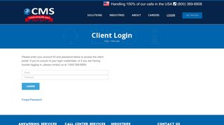 Client Portal Log-in | Continental Message Solution