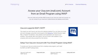 How to access your Usa.com (mail.com) email account using IMAP