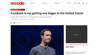 Facebook is not getting any bigger in the United States - Recode
