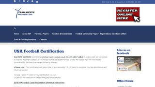 USA Football Certification - Youth Sports Foundation