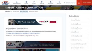 Registration Confirmation - USA Hockey