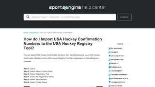 SportsEngine | How do I Import USA Hockey Confirmation ...
