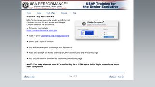 USAP Training for the Senior Executive: How to Log In to USAP