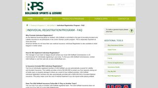 Individual Registration Program - FAQ : RPS Bollinger
