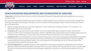 Foundations of Coaching - USA Swimming