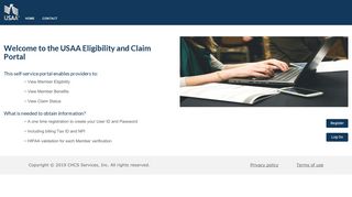 the USAA Eligibility and Claim Portal