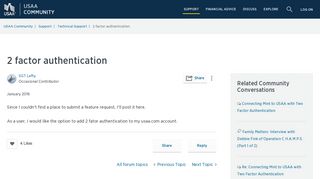 2 factor authentication - USAA Community - 83753