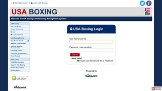 Login - USA Boxing - Webpoint