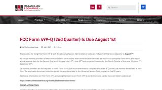 FCC Form 499–Q (2nd Quarter) Is Due August 1st | CommLawGroup