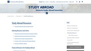 Study Abroad Resources - University of Nevada, Reno