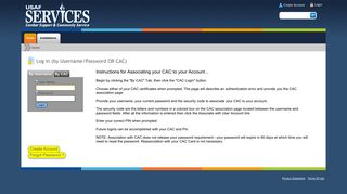 Log In (by Username/Password OR CAC) - USAF Services