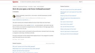 How to open a Air Force webmail account - Quora