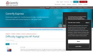 Difficulty logging into AF Portal - Centrify Community