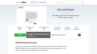 Sbc.usaid.gov website. USAID Remote Access.