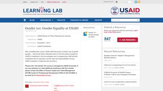 Gender 101: Gender Equality at USAID | USAID Learning Lab