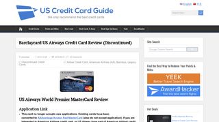 Barclaycard US Airways Credit Card Review (Discontinued) - US ...
