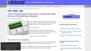 Avoiding the Most Common USAJOBS.gov Mistakes to ... - Job-Hunt.org