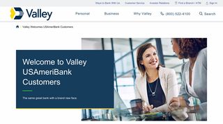 Valley Welcomes USAmeriBank Customers - Valley Bank