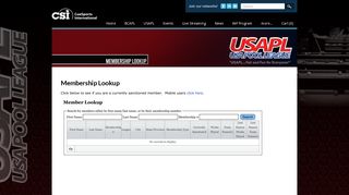 USAPL - Membership Lookup - CueSports International (CSI)