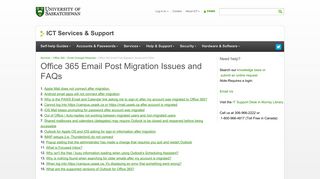 Office 365 Email Post Migration Issues and FAQs - University of ...