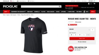 Rogue Nike USAW Tee - Men's - Black | Rogue Fitness
