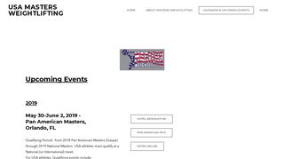 Calendar & Upcoming Events - USA Masters Weightlifting