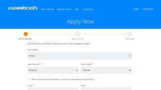 Apply Now | USA Web Cash