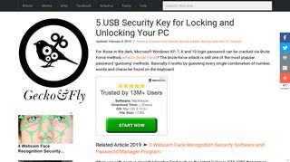 5 USB Security Key for Locking and Unlocking Your PC - Geckoandfly