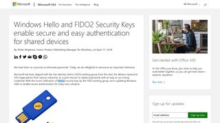 Windows Hello and FIDO2 Security Keys enable secure and easy ...