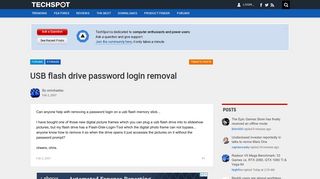 USB flash drive password login removal - TechSpot Forums
