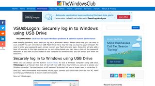 VSUsbLogon: Securely log in to Windows using USB Drive