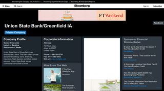 Union State Bank/Greenfield IA: Company Profile - Bloomberg