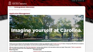Application Management - University of South Carolina