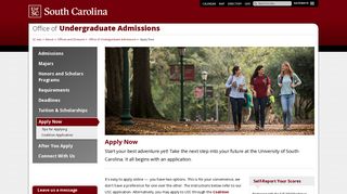 Apply Now - Office of Undergraduate Admissions | University of South ...