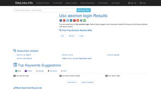 Usc aeorion login Results For Websites Listing - SiteLinks.Info