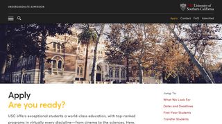 Apply | USC Undergraduate Admission