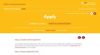 Ready to Apply – USC Graduate Admission