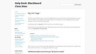 My USC Page - Help Desk: Blackboard Class Sites - Google Sites